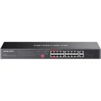 Switch Mercusys Gigabit Rackmount MS120GP, 16× Gigabit PoE+ RJ45 ports, 2× Gigabit non-PoE RJ45 ports, si 2× Gigabit SFP slots