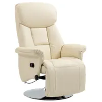 HOMCOM Fotoliu de relaxare reclinabil și pivotant, cu picioare reglabile, capacitate 150 kg, ideal pentru salon sau dormitor, crem | Aosom Romania