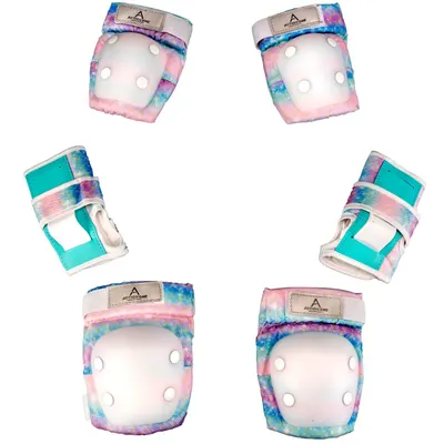 Set protectii cu genunchiere, cotiere si aparatori incheieturi, Action One Candy, Blue