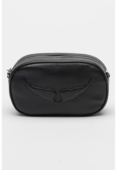 Geanta crossbody de piele Rock With You - Negru
