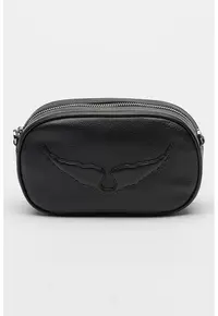 Geanta crossbody de piele Rock With You - Negru