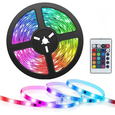 Banda LED RGB cu telecomanda + controller si alimentator, 150 leduri 5 metri IP65, TED