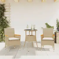 Gossi set mobilier de gradina cu perne 3 piese bej poliratan & sticla