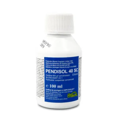 Pendisol 40SC 100 ml, erbicid selectiv, Sharda, buruieni monocotiledonate anuale/ dicotiledonate anuale in cultura de floarea soarelui, vita de vie, soia, fasole, mazare, capsuni, tomate, ceapa, brasicacee, grau, orz, triticale - Default Title