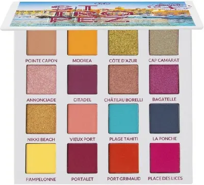 BH Cosmetics - Paletă de farduri Summer In St Tropez, 16 culori