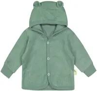 Bluză cu glugă pentru bebeluși cu urechiușe Bio Baby - 62 cm, 3-4 luni, frotir verde