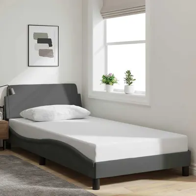 vidaXL Cadru de pat, Dover, gri închis, 100x200 cm, textil