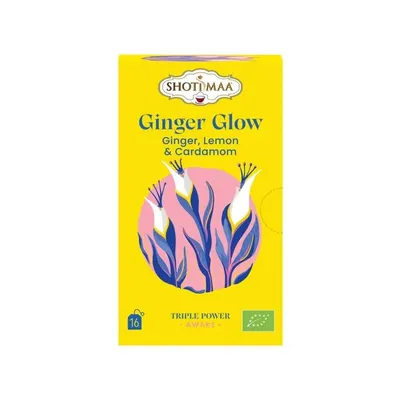 Ceai awake - ginger glow - ghimbir, lamaie si cardamom bio 16dz x 2g 32g Shotimaa