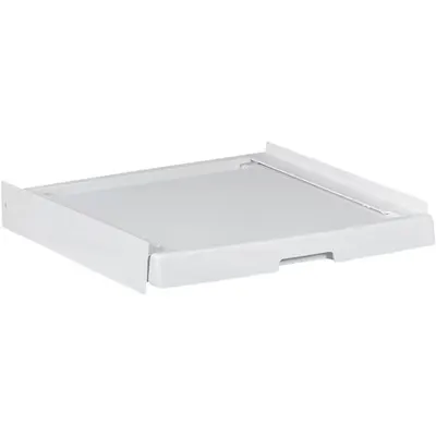 Kit suprapunere uscator si masina de spalat Haier, raft retractabil, adancime reglabila 47-62 cm, Alb