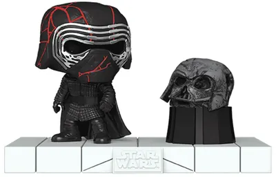 Figurină Funko POP! Deluxe: Star Wars - Kylo Ren with Darth Vader's Helmet #739