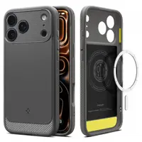 Husa MagSafe pentru Apple iPhone 17 Pro Max, Spigen, Rugged Armor, Gri ACS10264