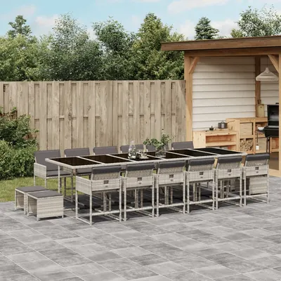 Gossi set mobilier de gradina cu perne 17 piese gri deschis poliratan