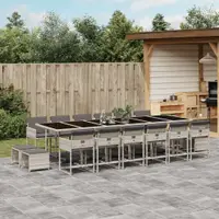 Gossi set mobilier de gradina cu perne 17 piese gri deschis poliratan
