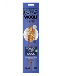 WOOLF Earth Noohide Stick with Duck XL 85g gustare baton cu rata pentru caine