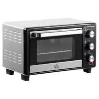 Cuptor Electric HOMCOM 16L Temperatura Reglabila, Accesorii Incluse, Argintiu Negru 44x32x28.1cm | Aosom RO