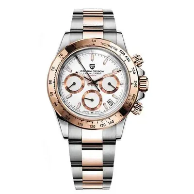 Ceas cronograf Pagani Design PD-1644, quartz Japanese Seiko VK63, 40mm, oțel inoxidabil bicolor, rezistență 100m