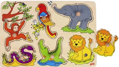 Puzzle muzical din lemn Goki - Gradina Zoologica