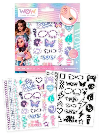 Set de tatuaje WOW Generation - Negru și Color