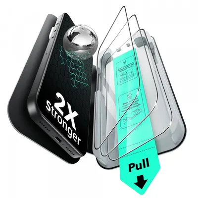 Folie de protectie Ecran ESR UltraFit pentru Apple iPhone 18 Pro Max / 17 Pro Max, Sticla Securizata, Full Glue, Set 3 bucati, Neagra