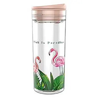 Sticla pentru apa SlideCup Crystal - Flamingo