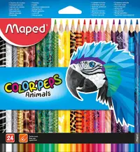 Set creioane colorate Maped Color Peps - Animals, 24 culori