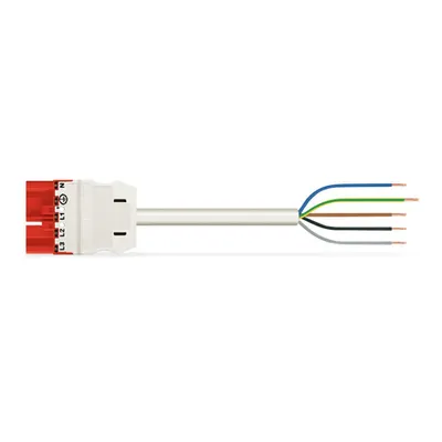 pre-assembled connecting cable; Eca; Plug/open-ended; 5-pole; Cod. P; H05Z1Z1-F 5G 2.5 mm²; 3 m; 2,50 mm²; red