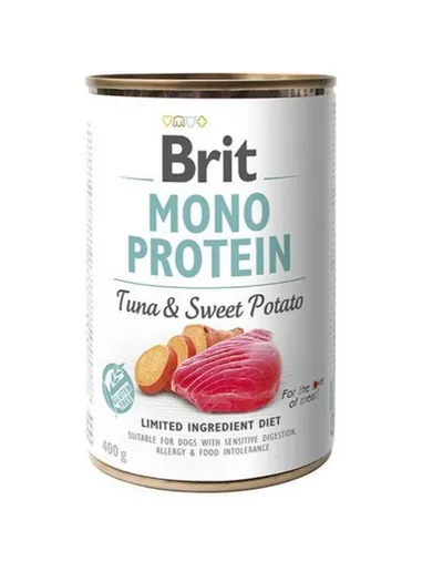 BRIT Mono Protein Tuna & Sweet Potato 400 g Conserva de hrana pentru caine, cu ton si cartofi dulci