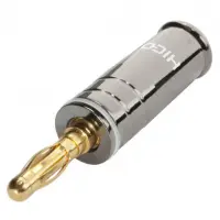 Conector metalic de lipit banana Negru, HICON HI-BM04-WHT
