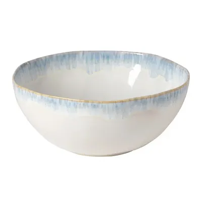 Bol alb/albastru din gresie ø 28 cm Brisa – Costa Nova