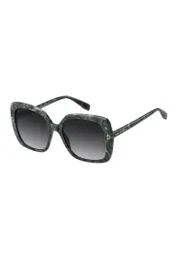 Ochelari de soare patrati cu imprimeu abstract - Verde smarald/Black Onyx