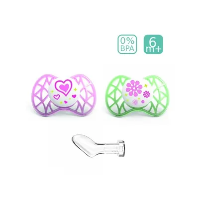 Suzete anatomice din silicon Nuvita - AIR55 ORT, 6 luni+, roz