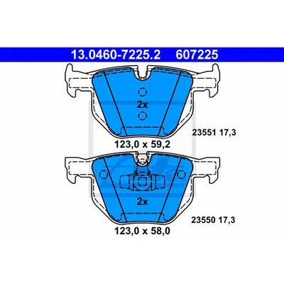 Set placute frana, frana disc ATE 13.0460-7225.2
