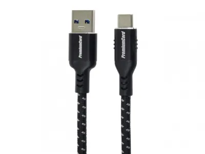 Cablu USB 3.2-A la USB type C T-T 1m brodat Negru, ku31cx1