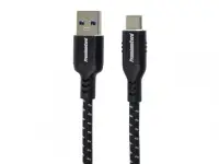 Cablu USB 3.2-A la USB type C T-T 1m brodat Negru, ku31cx1