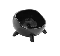Bol ceramic pentru pisici, cu 4 picioare fixe, negru