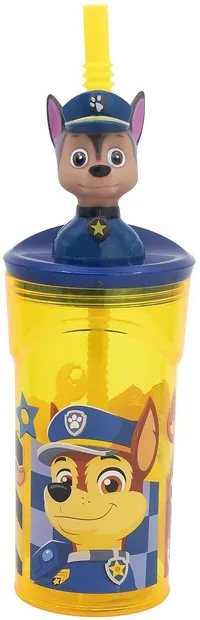 Cană cu pai și figură 3D Stor Paw Patrol - Rescue Pups, 360 ml