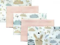 Set 5 batistute din bumbac pentru copii 38x38 cm Pastel