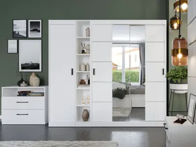 Dulap Nordis 210 usi alb/oglinda