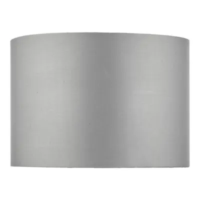 Abajur Yalena Grey Faux Silk Drum Shade 23cm