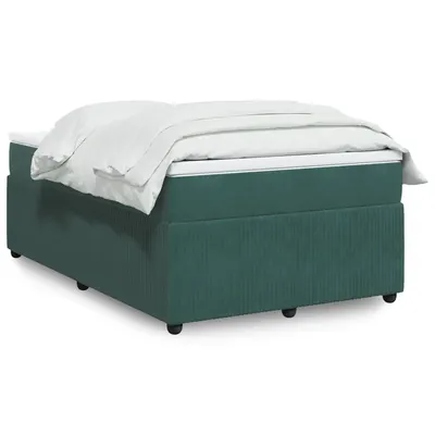 Gossi pat box spring cu saltea, verde inchis, 120x200 cm, catifea