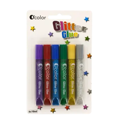 Set 6 flacoane lipici glitter colorat