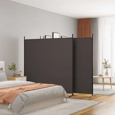 vidaXL Paravan de cameră cu 4 panouri, maro, 698x180 cm, textil