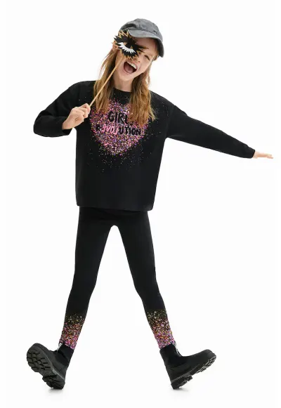 Bluza cu imprimeu grafic - Negru