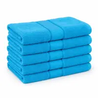 Set 5 prosoape medii 50x90cm, din 100% bumbac pakistanez, 400g, Line, Bleu