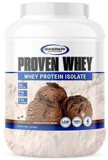 Proven Whey, Whey Protein Isolate, înghețată de ciocolată, 1814 g, Gaspari Nutrition