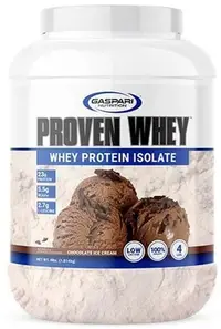 Proven Whey, Whey Protein Isolate, înghețată de ciocolată, 1814 g, Gaspari Nutrition