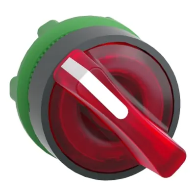Cap de Selector Iluminat, 2 Pozitii, Ø 22, Rosu