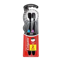 Set periute de dinti 360 Charcoal Medium, 2 bucati, Colgate