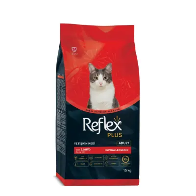 REFLEX Plus, Miel, hrană uscată pisici, 15kg