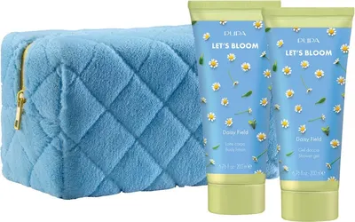 Pupa Let's Bloom Set Daisy Field - Gel de duș și Loțiune, 2 x 200 ml + Geantă de toaletă